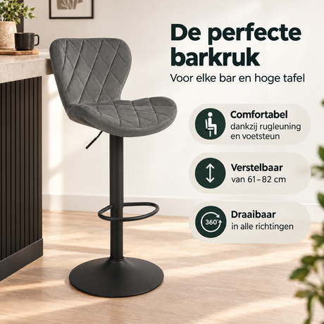 Praktische toepassing en keuzehulp voor barkruk met rugleuning