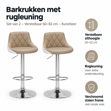 Belangrijkste voordelen en eigenschappen van barkrukken met rugleuning