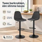 Praktische toepassing en keuzehulp voor barkrukken set van 2