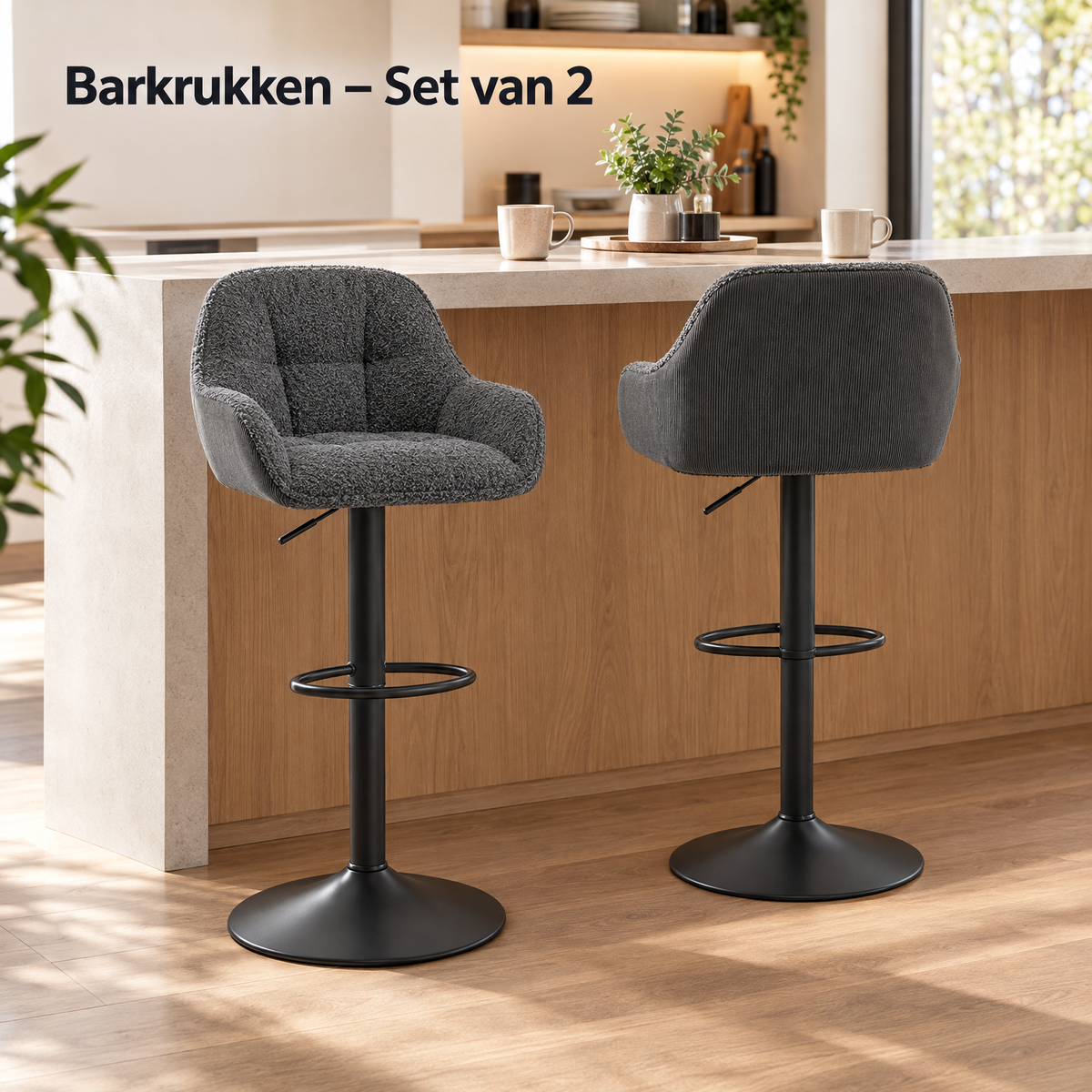 barkrukken set van 2 in gebruik in een passende praktijksituatie