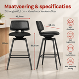Afmetingen en productspecificaties van barkrukken set van 2