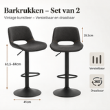 Afmetingen en productspecificaties van barkrukken set van 2