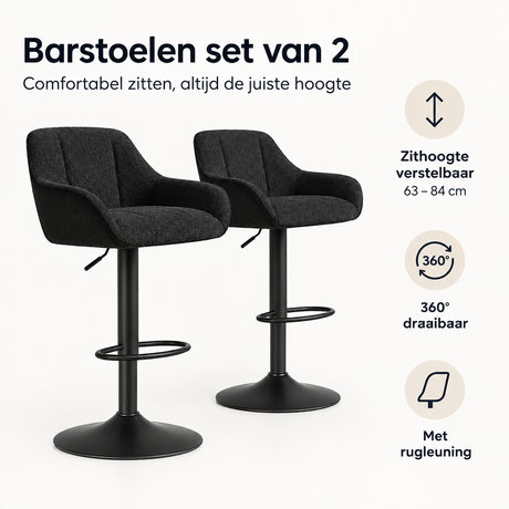 Belangrijkste voordelen en eigenschappen van barstoelen set van 2