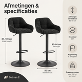 Afmetingen en productspecificaties van barstoelen set van 2