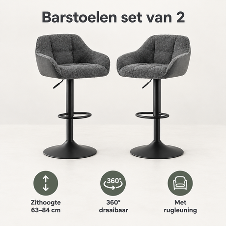 Overzicht van barstoelen set van 2 met de belangrijkste productvoordelen