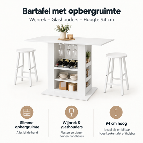 Belangrijkste voordelen en eigenschappen van bartafel met opbergruimte