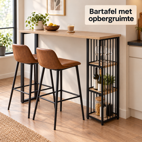 bartafel met opbergruimte in gebruik in een passende praktijksituatie