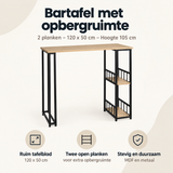 Overzicht van bartafel met opbergruimte met de belangrijkste productvoordelen