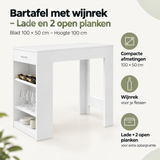 Belangrijkste voordelen en eigenschappen van bartafel met wijnrek