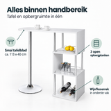 Belangrijkste voordelen en eigenschappen van bartafel met wijnrek