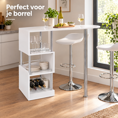 bartafel met wijnrek in gebruik in een passende praktijksituatie