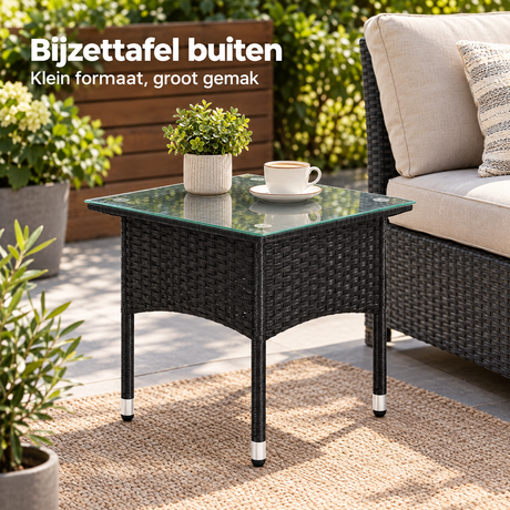 bijzettafel buiten in gebruik in een passende praktijksituatie