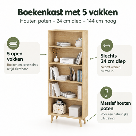 Belangrijkste voordelen en eigenschappen van boekenkast met 5 vakken