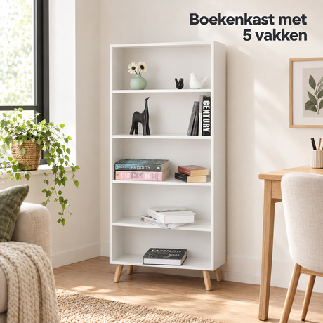 boekenkast met 5 vakken in gebruik in een passende praktijksituatie