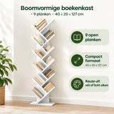 Belangrijkste voordelen en eigenschappen van boomvormige boekenkast