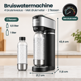 Afmetingen en productspecificaties van bruiswatermachine