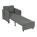 BukkitBow 3-in-1 slaapstoel in grijs, verstelbaar ligbed met slaapfunctie, 235 cm lang, comfortabel en multifunctioneel