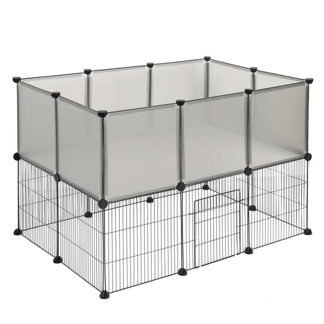 BukkitBow kleine dierenren voor hamsters, cavia's en konijnen, verstelbaar naar 2 niveaus, 107x72x72 cm, inclusief schuifdeuren.