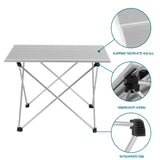 BukkitBow aluminium campingtafel, opvouwbaar met antislip pootjes en draagtas, compact formaat voor kampeerplezier