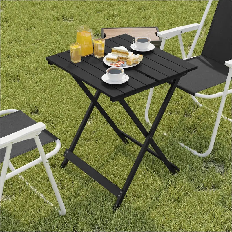 BukkitBow aluminium inklapbare campingtafel, lichtgewicht en duurzaam design, 50,5x46,5x60cm, geschikt voor kamperen en outdoor gebruik