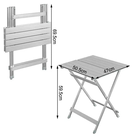 BukkitBow aluminium inklapbare campingtafel, lichtgewicht en duurzaam, 50,5x46,5x60cm, geschikt voor kamperen en outdoor gebruik