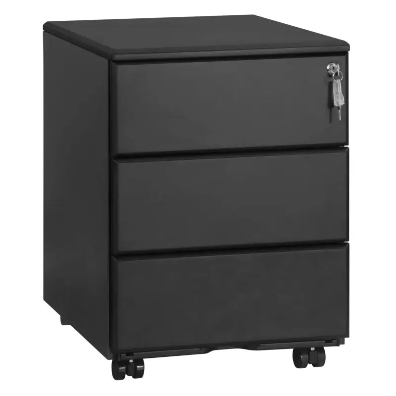 BukkitBow archiefkast met slot, 3 laden, vergrendelingsmechanisme en draaibare zwenkwielen, afmetingen 52,4x39x54cm