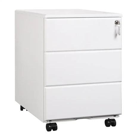 BukkitBow archiefkast met slot, 3 laden, vergrendelingsmechanisme en draaibare zwenkwielen, afmetingen 52.4x39x54 cm