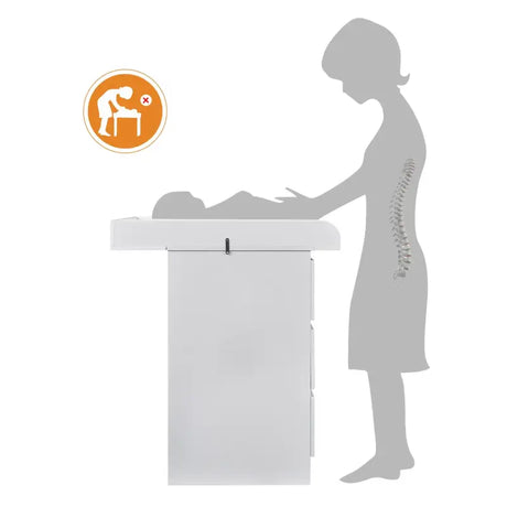 BukkitBow baby verschoontafel los opzetstuk voor commode, grijs of wit, 80x74,5x8,5 cm, geschikt voor baby's verzorging