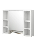 BukkitBow badkamermeubel met spiegel, handdoekhouder en verstelbare plank, afmetingen 80x20x60cm, modern design.