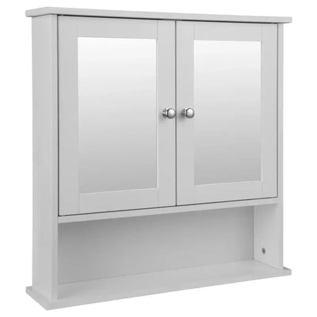 BukkitBow badkamermeubel met spiegel, verstelbare plank, vochtbestendig en duurzaam, afmetingen 56x13x58,3 cm.