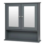 BukkitBow badkamermeubel met spiegel, verstelbare plank, vochtbestendig en duurzaam, afmetingen 56x13x58,3 cm, modern design