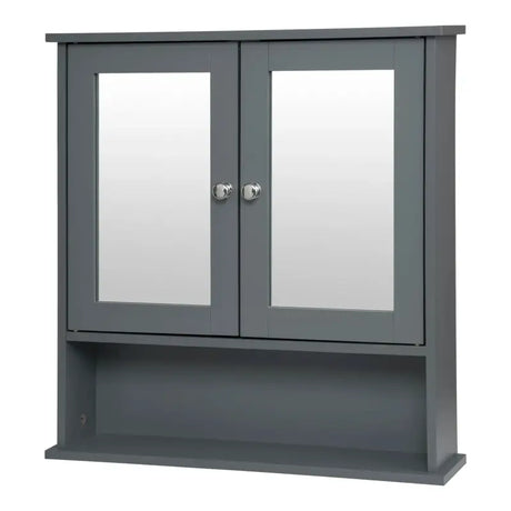 BukkitBow badkamermeubel met spiegel, verstelbare plank, vochtbestendig en duurzaam, afmeting 56x13x58,3 cm, modern design