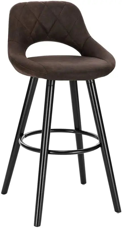 BukkitBow barkruk met linnen/stof of synthetisch leer, massief houten onderstel, ergonomisch ontwerp, zithoogte 70cm
