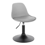 BukkitBow barkruk met PU en metalen frame, verstelbare hoogte, 360° draaibaar en antislip voetsteun, max 120kg, zithoogte 40-50cm