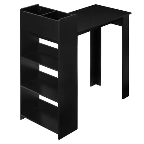 BukkitBow bartafel met opslag, stevige multifunctionele tafel met planken en bakken, ideaal voor bar of keuken.