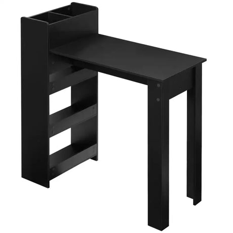 Stevige BukkitBow bartafel met opberglades, planken en bakken voor multifunctioneel gebruik, ideaal voor thuis of kantoor.