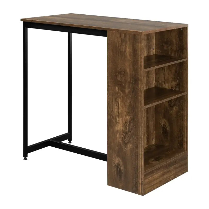 BukkitBow bartafel met planken en kast voor glazen, afmetingen 91x49x91cm, stevig houten ontwerp voor gezellige barruimte