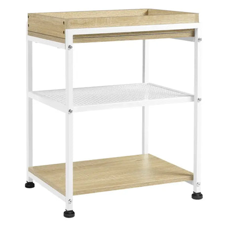 BukkitBow bijzettafel met afneembaar dienblad en rollende opslagkar, modern design, houten afwerking en praktische functies