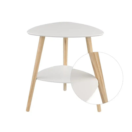 BukkitBow bijzettafel van massief hout, 50x40x55cm, belastbaar tot 5kg, modern nachtkastje voor woonkamer of slaapkamer