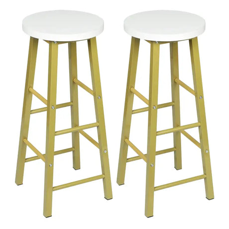 BukkitBow Bistro barkrukken set van 2 met stevig metalen frame, ergonomisch ontwerp en voetensteunen, zithoogte 71 cm.