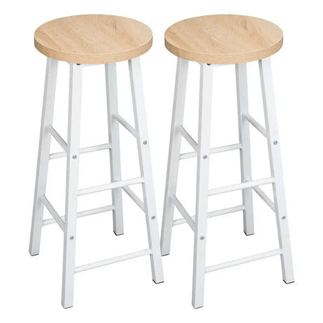 Set van 2 BukkitBow bistro barkrukken met sterk metalen frame, ergonomisch ontwerp en voetensteunen, zithoogte 71 cm.