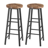 BukkitBow Bistro barkrukken set van 2 met stevig metalen frame, ergonomisch ontwerp en voetensteunen, zithoogte 71 cm.