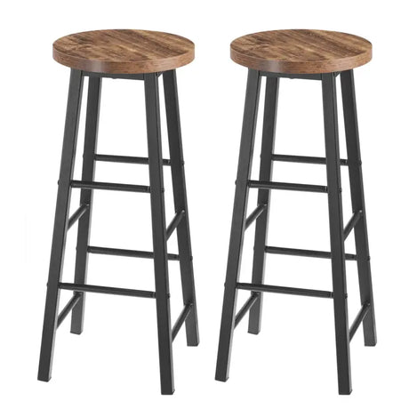BukkitBow Bistro barkrukken set van 2 met stevig metalen frame, ergonomisch ontwerp en voetensteunen, zithoogte 71 cm.