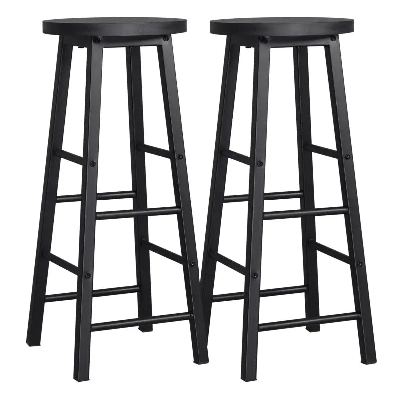 BukkitBow Bistro barkrukken set van 2 met stevig metalen frame, ergonomisch design en voetensteunen, zithoogte 71 cm.