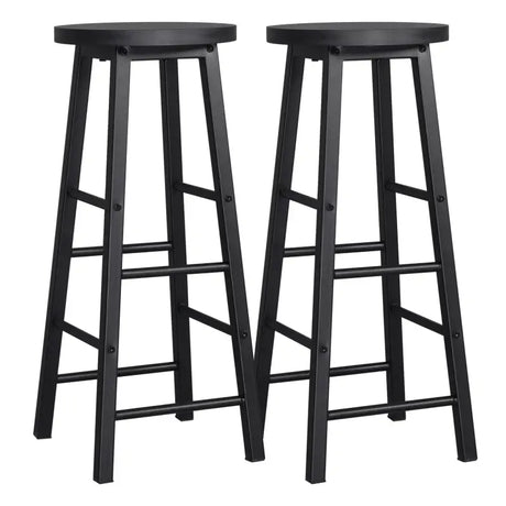BukkitBow Bistro barkrukken set van 2 met stevig metalen frame, ergonomisch design en voetensteunen, zithoogte 71 cm.