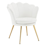 Velvet bloemvormige fauteuil van BukkitBow met zwarte metalen poten, comfortabele en stijlvolle zitmeubel voor in huis