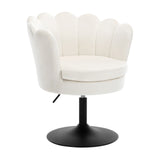 Velvet make-up stoel in bloemvorm van BukkitBow, verstelbaar en draaibaar met zachte velvet bekleding.