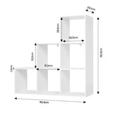 BukkitBow - Boekenkast met 3 Niveaus - 6 Vakken Trapkast