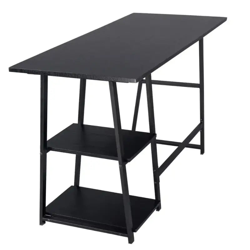 BukkitBow bureau met 2 opbergruimtes, spaanplaat tafelblad en metalen frame, afmetingen 120x50cm, werkstation of bureau.