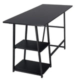 BukkitBow bureau met 2 opbergruimtes, spaanplaat tafelblad en metalen frame, afmetingen 120x50cm, werkstation of bureau.
